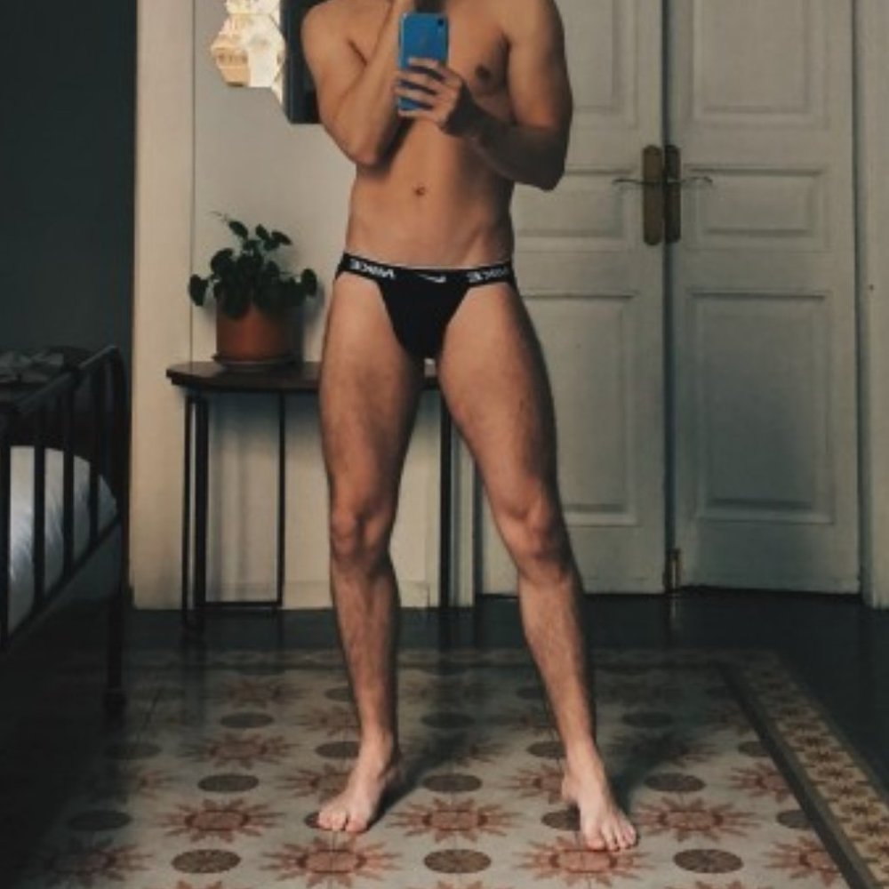 (2 PAIR!!) NIKE MENS BRAND NEW BLACK EVERYDAY STRETCH COTTON SPANDEX JOCKSTRAP M - Picture 16 of 16